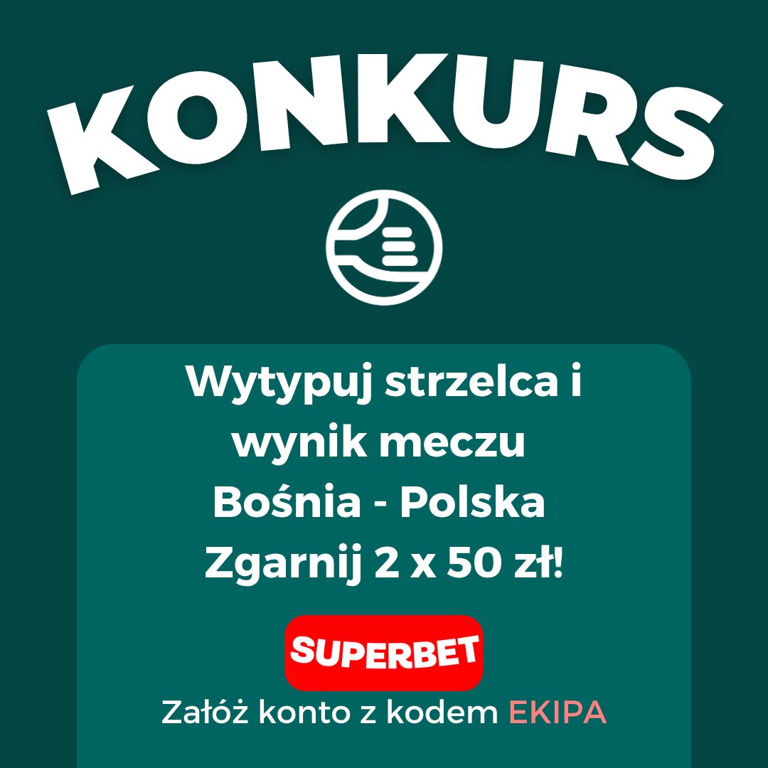 betekipa's tweet photo. Do boju! 🇵🇱

👉 Obserwuj ten profil i zostaw ❤️ pod tym postem 
👉 Retweet
👉 Wytypuj wynik i strzelca w meczu Bośnia - Polska
🏅Nagroda: 2x50 PLN dla dwóch losowych osób z poprawną odpowiedzią 
🕓 Czas do 5.10, 20:44 https://t.co/1sOoYr7mfa