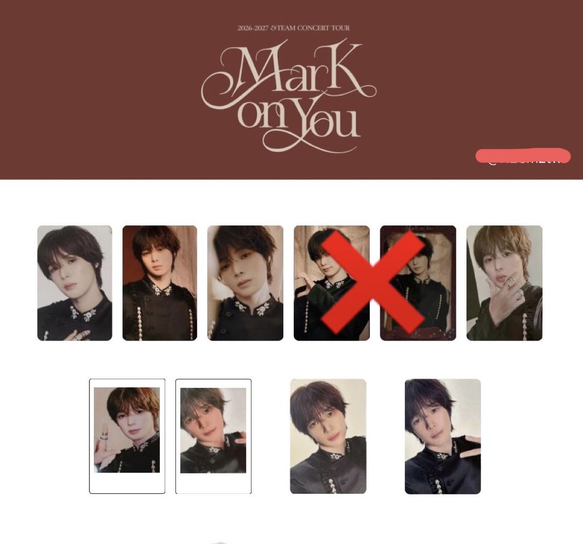 stksn0520's tweet photo. &amp;TEAM Mark on You POPUP
ポプア トレカ 交換

譲 ▶︎画像のもの(FUMA、MAKI、HARUA、YUMA、JO、EJ)
8000円特典トレカ MAKI

求 ▶︎K or NICHOLAS(❌印以外の物)
8000円特典トレカ NICHOLAS

大阪での手渡しor郵送での対応が可能です
お気軽にお声掛けください

#andTEAM交換   #andTEAM_交換 https://t.co/i37SU2j2Ht