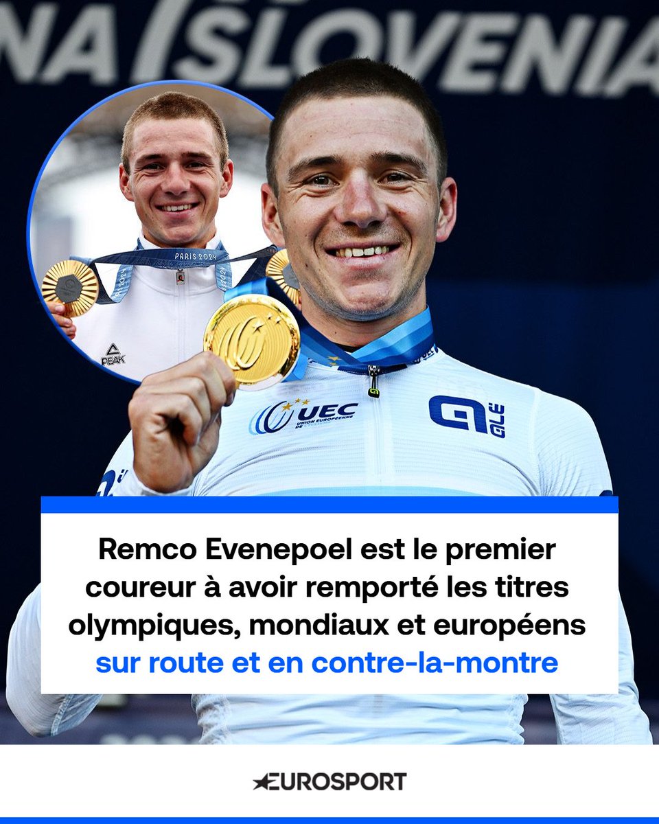 Eurosport_FR's tweet photo. Remco Evenepoel est rentré un peu plus dans l'histoire du cyclisme ce dimanche ⭐ https://t.co/megpkwXfZM