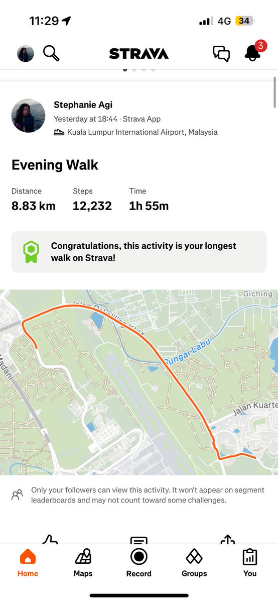 agikse's tweet photo. walked 10km from sepang circuit to klia  but made eye contact with charles+ saw alex and george's car 😭 https://t.co/eQGv8ZDrMm