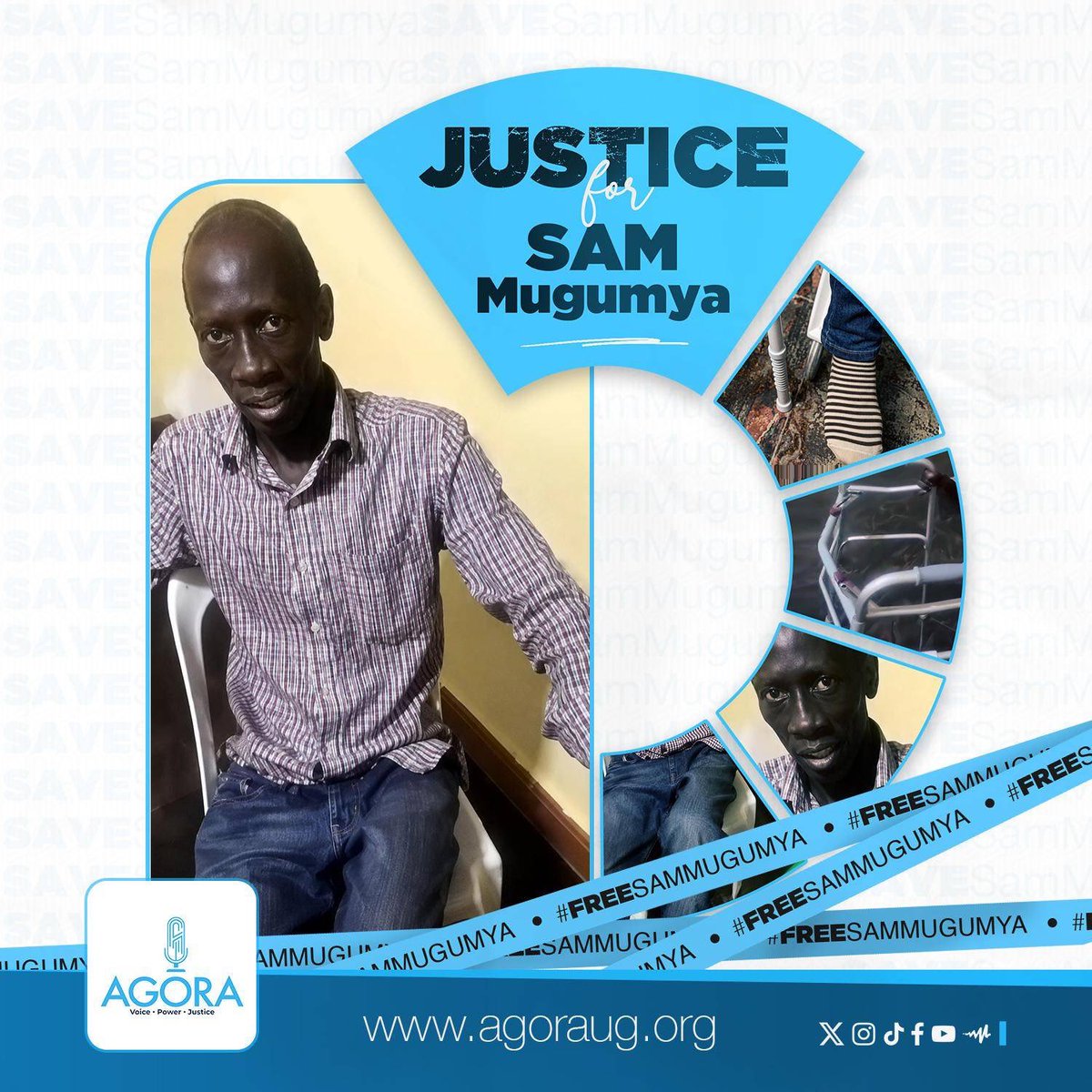 AAgather's tweet photo. When Sam Mugumya was abducted on August 26, 2025 in Mbarara district, his lawyers immediately filed a habeas corpus application. On September 5, 2025, Judge Collins Acellam granted the application, and an order was issued directing the Respondents (CDF, DIS & AG) to produce Mugumya within 7 days before a competent court. The Respondents refused to produce Mugumya denying having him in his custody and the case was dismissed in December 2025.
On October 13, 2025, @AgoraCFR transmitted the case of Sam Mugumya to the United Nations (UN)Working Group on Enforced Disappearances. On March 6, 2026, the Working Group wrote to Agora informing them that the case of Mugumya had been considered and transmitted to the Government of Uganda, on October 13, 2025, under its urgent action procedure. The WG hadn’t heard from the Ug Gov’t by May 2026 when it sat again and in June sent another reminder to the Gov’t 
In August 2026, when a video of a visibly tortured Mugumya surfaced online, his lawyers filedanother habeas corpus application. It is yet to be heard by court and @AgoraCFR shared the video with the WG and the @UNHumanRights 
If even with the recent admission from CDF Muhoozi Kainerugaba that he illegally has Sam Mugumya these institutions don’t act, it will be confirmation that we are completely on our own at the mercy of inhuman criminals. #FreeSamMugumya #SaveSamMugumya