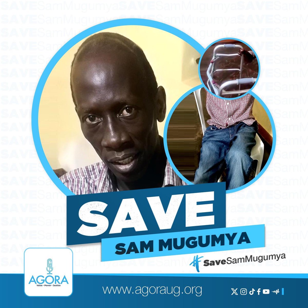 AAgather's tweet photo. When Sam Mugumya was abducted on August 26, 2025 in Mbarara district, his lawyers immediately filed a habeas corpus application. On September 5, 2025, Judge Collins Acellam granted the application, and an order was issued directing the Respondents (CDF, DIS & AG) to produce Mugumya within 7 days before a competent court. The Respondents refused to produce Mugumya denying having him in his custody and the case was dismissed in December 2025.
On October 13, 2025, @AgoraCFR transmitted the case of Sam Mugumya to the United Nations (UN)Working Group on Enforced Disappearances. On March 6, 2026, the Working Group wrote to Agora informing them that the case of Mugumya had been considered and transmitted to the Government of Uganda, on October 13, 2025, under its urgent action procedure. The WG hadn’t heard from the Ug Gov’t by May 2026 when it sat again and in June sent another reminder to the Gov’t 
In August 2026, when a video of a visibly tortured Mugumya surfaced online, his lawyers filedanother habeas corpus application. It is yet to be heard by court and @AgoraCFR shared the video with the WG and the @UNHumanRights 
If even with the recent admission from CDF Muhoozi Kainerugaba that he illegally has Sam Mugumya these institutions don’t act, it will be confirmation that we are completely on our own at the mercy of inhuman criminals. #FreeSamMugumya #SaveSamMugumya
