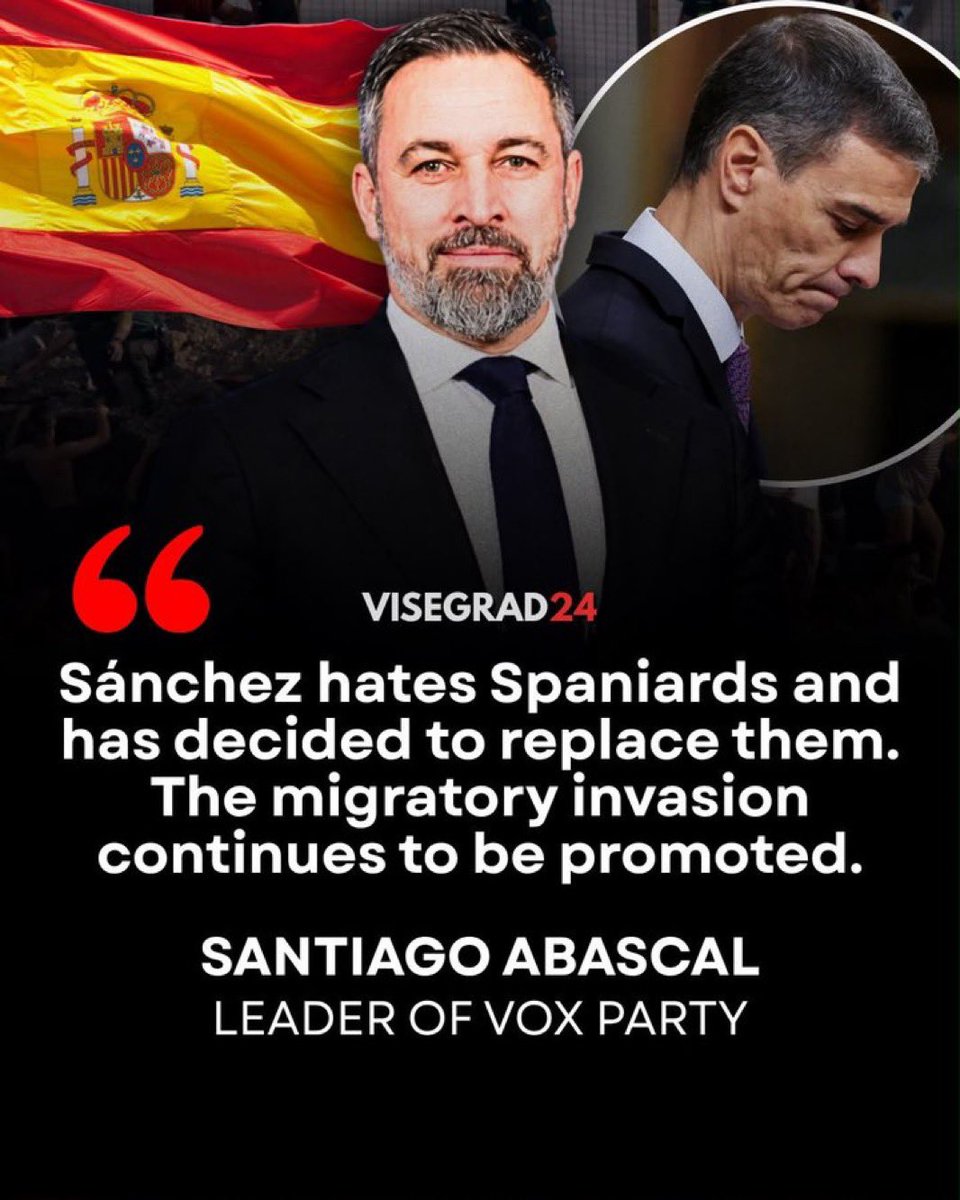 visegrad24's tweet photo. BREAKING

Spanish PM Pedro Sanchez calls snap elections

He’s unlikely to win them and while likely be replaced by a coalition government of Vox and PP. The Vox party under Abascal has grown to 20% and center-right PP part won’t be able to form gov. without them https://t.co/zzXZwZxixg