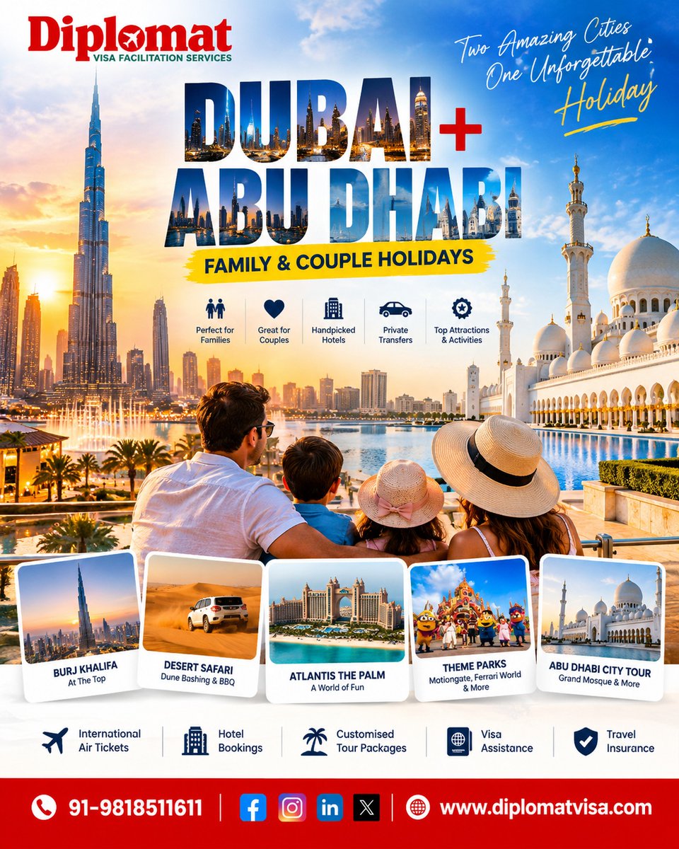 estrfanipezo's tweet photo. Dubai + Abu Dhabi: One unforgettable UAE holiday. Explore iconic skylines, culture, luxury and top attractions with customized packages including visas, flights, hotels, sightseeing and travel insurance. DM “UAE” for details. https://t.co/mvXVP4zvVP