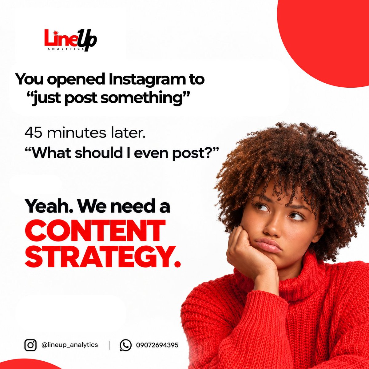 lineupanalytics's tweet photo. We know the struggle. You want to post consistently, but suddenly Monday becomes Wednesday and you're still wondering what to post.
Good content shouldn't depend on inspiration showing up. https://t.co/UrR96VYLQw