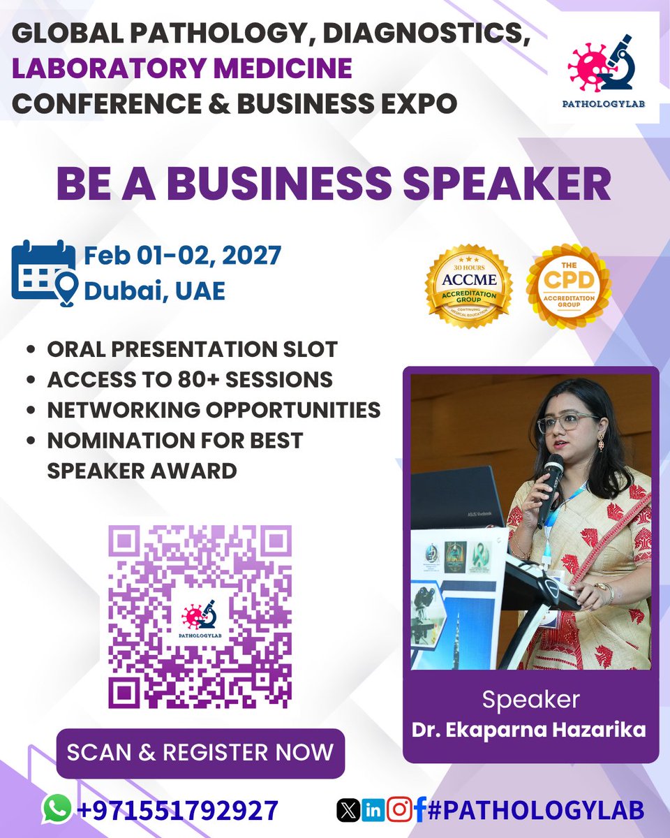 EPUCGCongress's tweet photo. Be a Business Speaker!

The Global Pathology, Diagnostics, Laboratory Medicine Conference &amp; Business Expo, February 01–02, 2027, Dubai, UAE.

https://t.co/Yk7K0s8Ljs

#PathologyLAB #EmiratesPathology #DigitalPathology #CancerResearch #PathologyInnovation #DigitalHealth https://t.co/YGlnVHjKfU