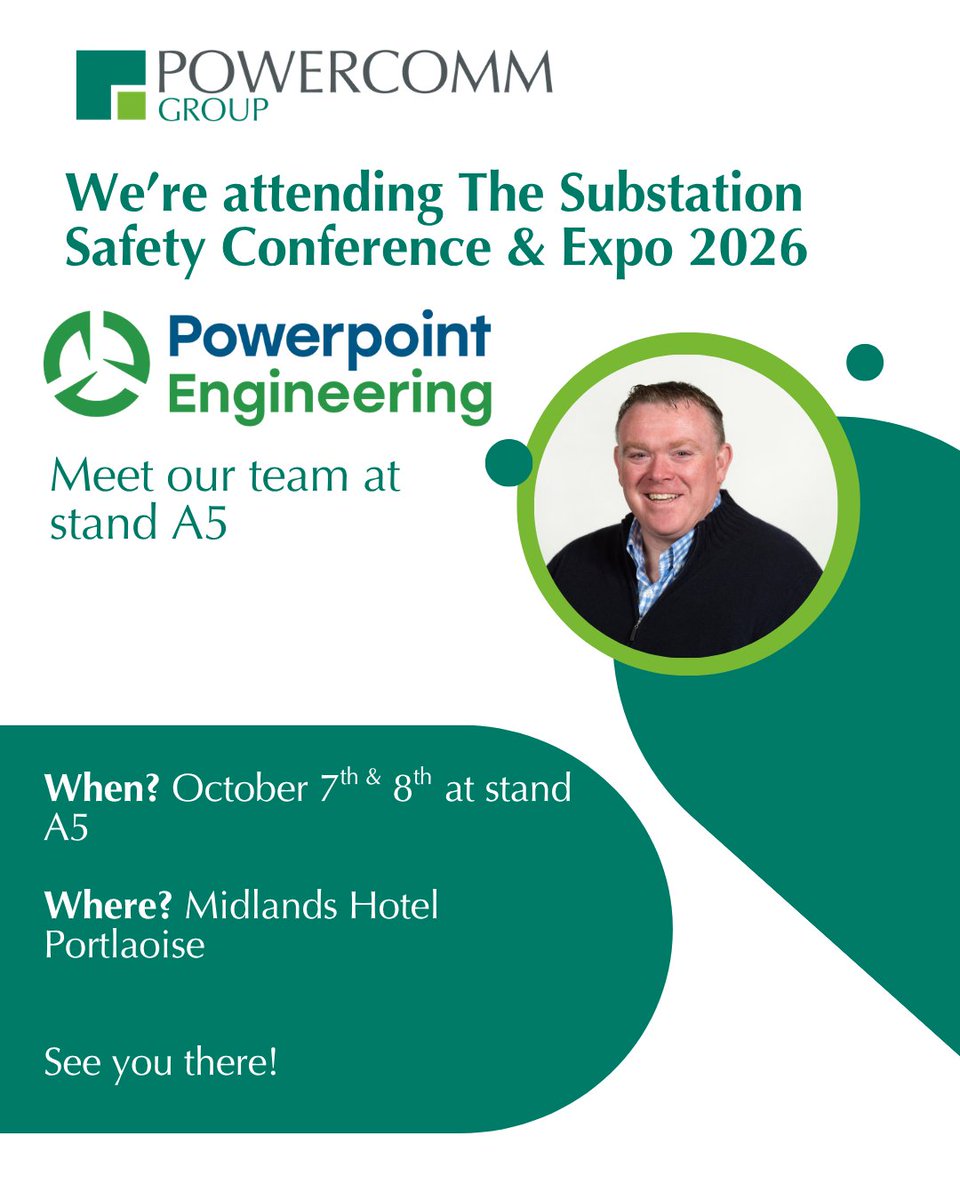 PowercommGroup's tweet photo. We look forward to attending the Powerpoint Engineering Substation Safety Conference &amp; Expo 2026 this Wednesday and Thursday. Chat to our team at stand A5. 
#conference #substationsafety https://t.co/ylmugxval0