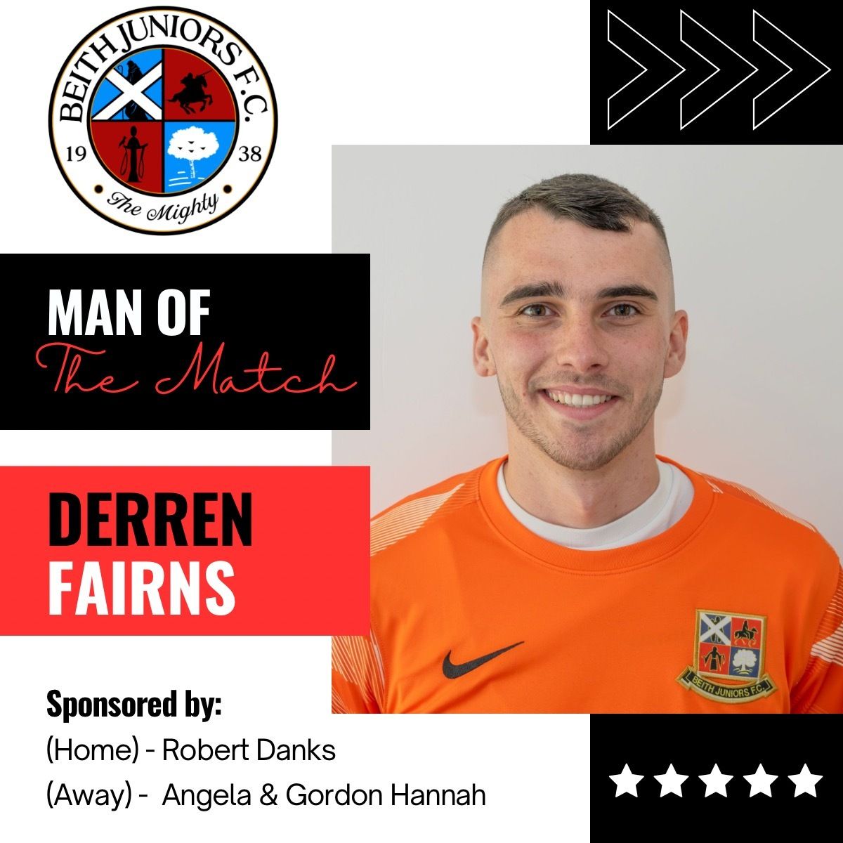BeithJuniorsFC's tweet photo. Man of the Match v Huntly is Derren Fairns, well done Derren! https://t.co/J25AqtgSwi