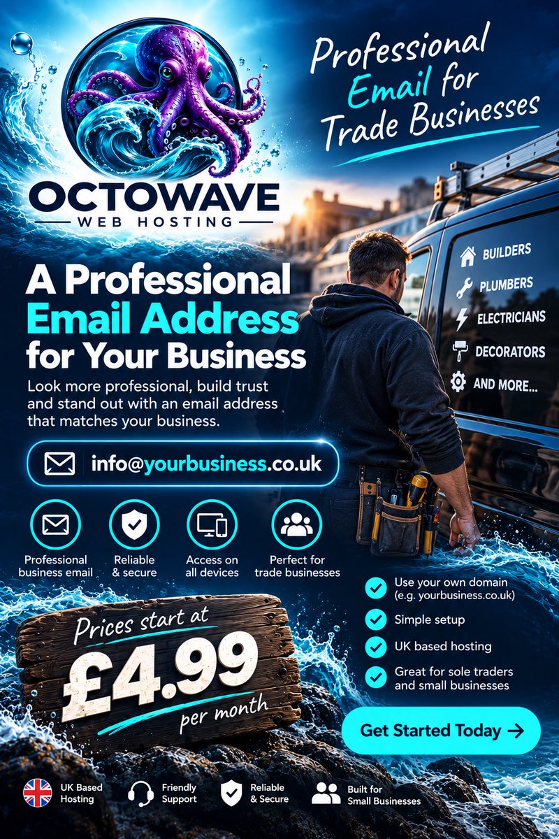 w1_rob's tweet photo. 🐙 Web design & hosting handled with 8 eager arms! Friendly, reliable & cost-effective site solutions tailored for small businesses. Wave hello! 🌊
#WebDesign
#WebHosting
#WordPress
#SmallBizUK
#WebDev
#SmallBusinessOwner
#DigitalMarketing
#SEO
#WebsiteTips
#UIUX https://t.co/e9p7r5DhZA