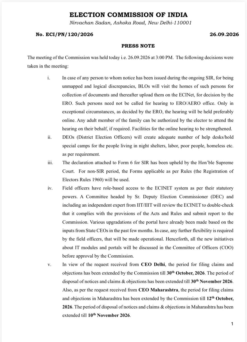 TheSincereDude's tweet photo. CEC Gyanesh Kumar's entire defence just collapsed in the Supreme Court. 🚨 

His one legal shield: ECI's own Press Note dated September 26, 2026; Point iii: "The declaration attached to Form 6 for SIR has been upheld by the Hon'ble Supreme Court."

Today the Supreme Court said: We never approved it. We never upheld it. We never even examined it.

Let that sink in.

A sitting CEC, who overruled TWO Election Commissioners in writing, unilaterally modified a statutory Form under Registration of Electors Rules 1960 without a gazette notification, and processed 13 crore voter deletions through it; defended the entire operation by citing a Supreme Court order that does not exist.

EC Sandhu objected. EC Joshi objected. The SC never approved it. Rule 26 RE Rules 1960 was violated. The EC Commission Act 1991 majority procedure was bypassed.

Every single legal pillar - GONE!

Gyanesh Kumar, You didn't just disenfranchise crores of Indians. You lied about a Supreme Court order in an official government press note to cover it up.

That. Is. UNCONSTITUTIONAL. The reckoning has your name on it. Personally.

@RahulGandhi @kharge @MahuaMoitra @Pawankhera