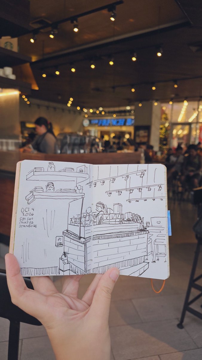 guratanpensil's tweet photo. Barista yang ketika jam istirahat melipir ke kafe sebelah. Bukan sekedar untuk makan siang, tapi juga menangkap suasana dan cerita dari perspektif yang berbeda lewat sketsa. https://t.co/SIpDtxnfR6