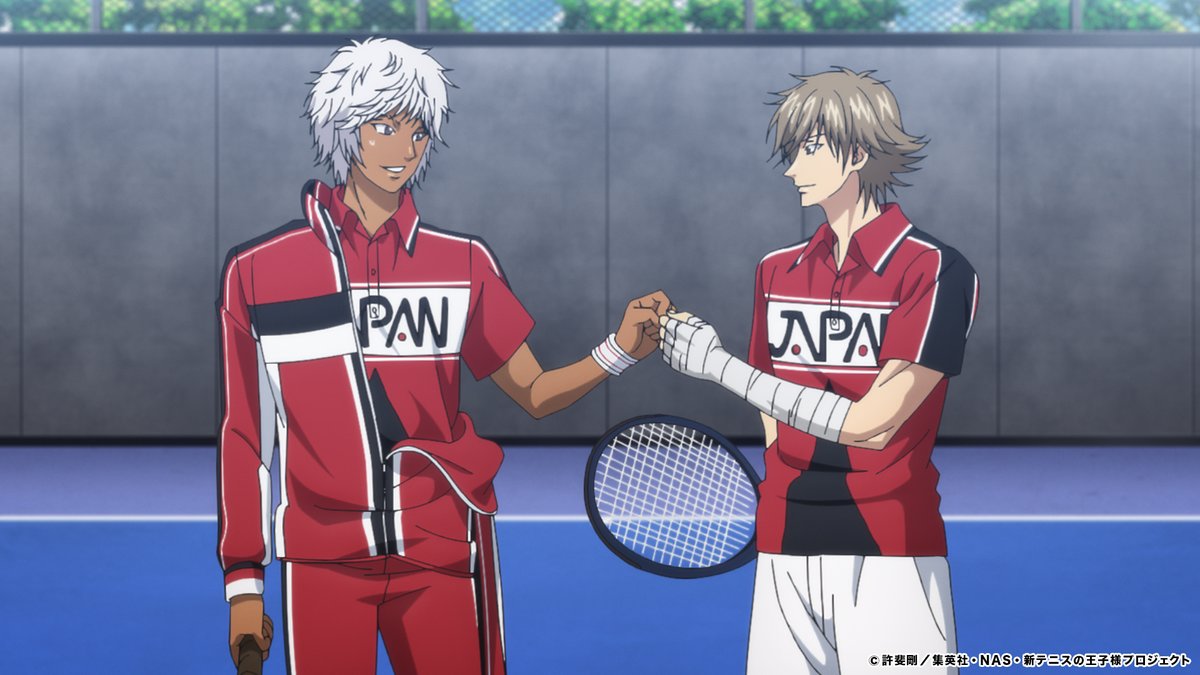 shintenianime's tweet photo. 【#決勝メンバー決定戦】

3話「あきらめない男たち」
放送でご覧いただいた皆様、ご視聴ありがとうございました！！

現在、dアニメストア、U-NEXT、アニメタイムズ にて先行配信中！

配信に関する詳細情報は下記よりご確認ください🎾
https://t.co/LJTRT4xvUb

#テニプリ https://t.co/IH4TkGNGsU