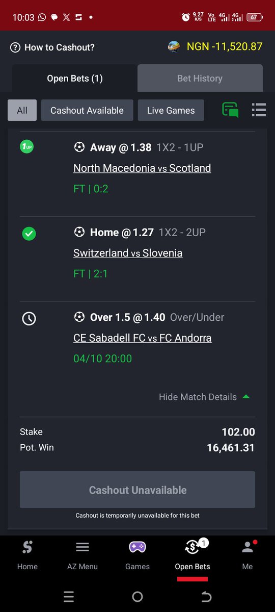 Chibobo76's tweet photo. @DolemiteT @SportyBetNG @SportyBet @_Jaredad Boss see me see problem ooo 
I no fit pay this tin which kin wickedness be this

How can game u voided urself and paid me half cut only for the game to be unvoided and now I'm owing you??? https://t.co/gzKWJx81NG