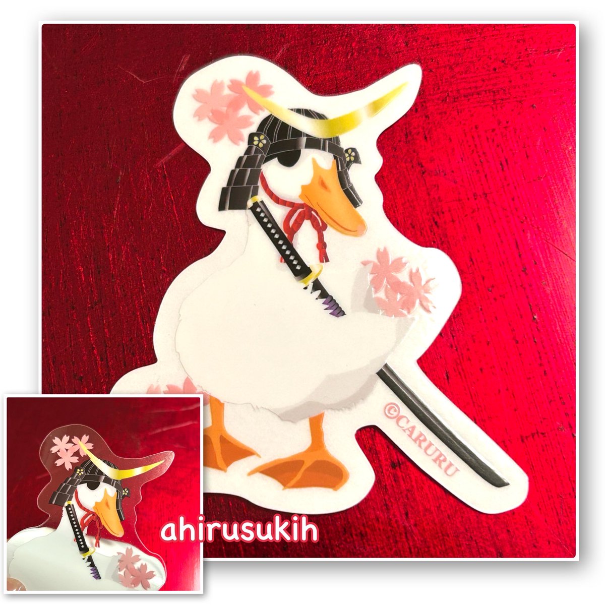 ahirusuki0609's tweet photo. 10/11 閃華の刻 火華2026
（東京ビッグサイト）

西2ホール タ30ab「CARURU」

【作品紹介】
隻眼のあひるさんクリアステッカー

あひこっこの方で作ったのですが、政宗公をイメージして燭台切さんを持たせたので、せっかくだからこちらも連れていきます
刺さる方がいらしたら嬉しいです

#CARURU https://t.co/uHgdt91eKI