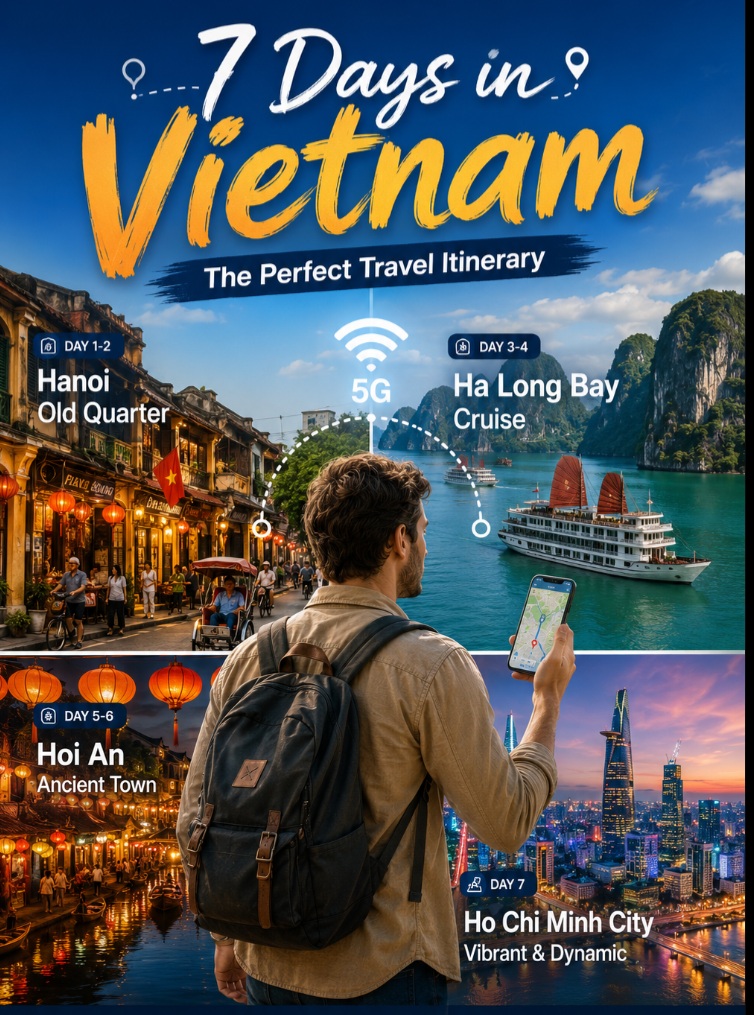 Gata_perversa's tweet photo. Only 7 days in Vietnam? Explore Hanoi, cruise Ha Long Bay, wander Hoi An, then experience Ho Chi Minh City’s markets, cafés, and nightlife. Stay connected with fast 4G/5G throughout your journey. https://t.co/AnzdlRepfs