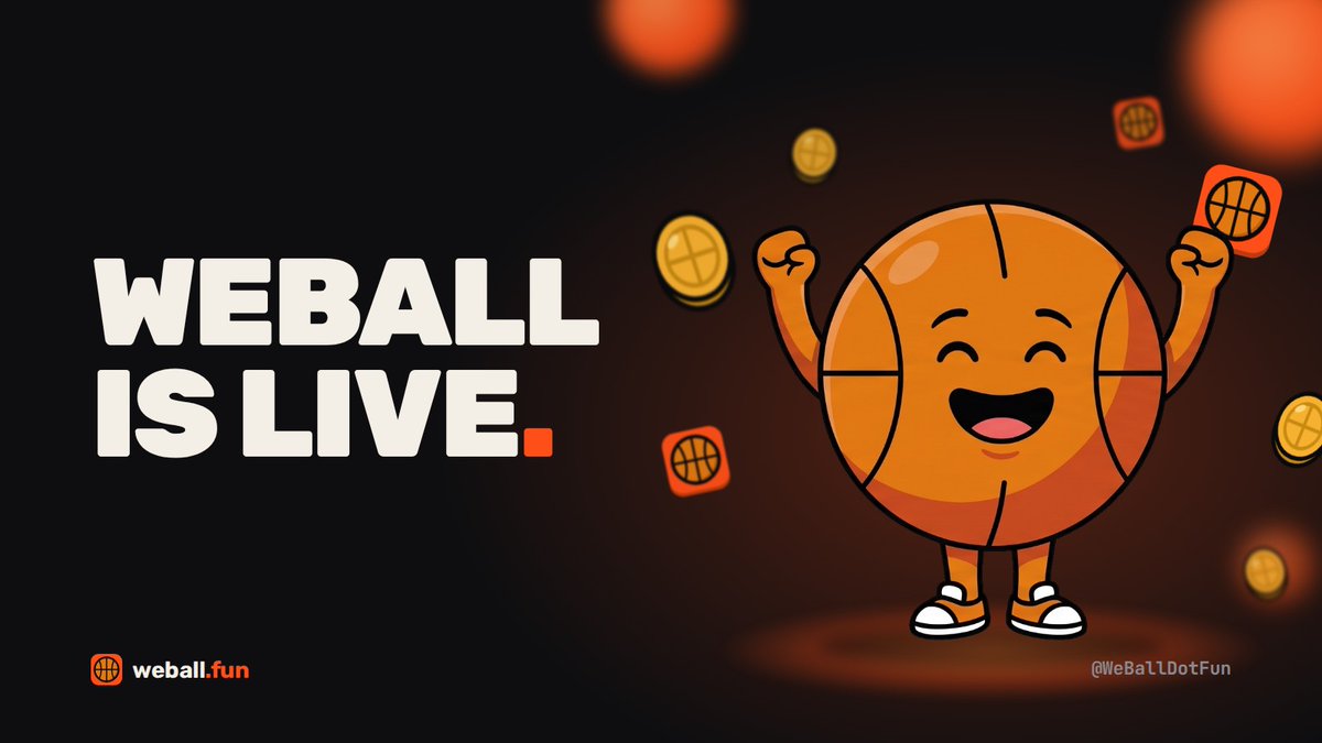 WeBallDotFun's tweet photo. It's open.

WeBall is live and you can launch your first coin today.
Thanks to everyone who waited with us.

Have a go and tell us what you think. We're reading every reply

https://t.co/bdfLsLnRvN https://t.co/6ogsq4ezgc