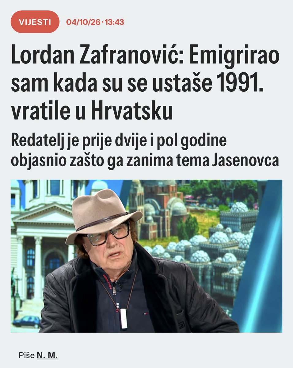 NikitaStoja's tweet photo. Tko dobiva gradske stanove, zasto i vrijede li ista pravila za sve?
Lordan Zafranovic zivi u Pragu, radi u Srbiji i koristi gradski stan u Zagrebu, u “ustaskoj” ulici Brune Busica 25 na Bundeku.
Dobio je on i od RH stan, ali taj je prodao (kao Vili Matula). 
Ako osoba koja zivi u Pragu i profesionalno radi u Srbiji istodobno koristi gradski stan u Zagrebu (oko 50 m2), javnost ima pravo znati pod kojim je uvjetima stan dodijeljen, koliko dugo ga koristi i na temelju koje odluke.
Ajmo transparentni gradonacelnice! Zakaj njemu stan kad zivi u Pragu?! Zato kaj je ideoloski blizak tebi?