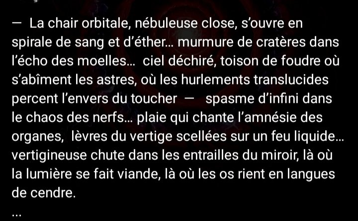 younisos's tweet photo. Poésie viscérale, charnelle et expérimentale 
....
#PoésieTrash #poetry  #érotisme #flesh #undergroundpoetry #ExperimentalPoetry #poésieviscérale
#poésieexpérimentale #poesie 
#poésiecontemporaine #cyberpunk 
#cyberpoetry #cyberflesh #dystopique #dystopian #dystopia
#digital https://t.co/6sugMpfvYO