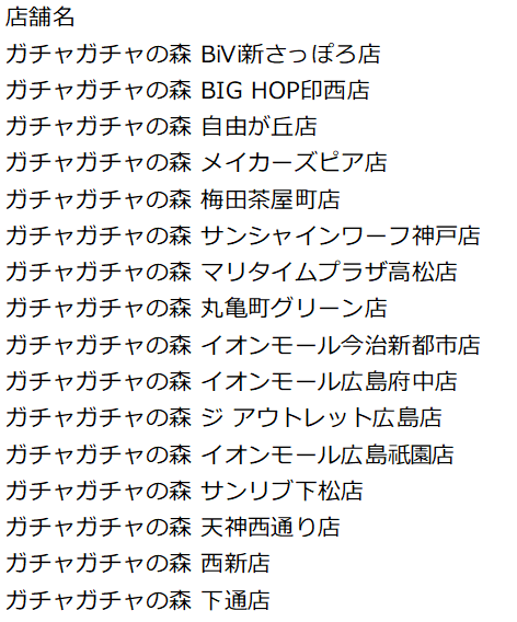 ガチャガチャの森 公式商品部Xの抽選販売のお知らせ（X投稿の画像）