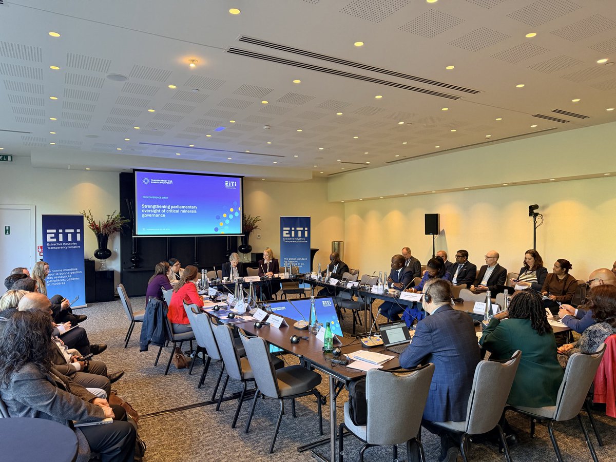 EITIorg's tweet photo. #EITI2026 week kicks off today with a parliamentarian roundtable on strengthening legislative oversight of #criticalminerals governance. “Parliamentarians can demand that resource wealth contributes to human and sustainable development” said @HelenClarkNZ in her opening remarks. https://t.co/56EFBTeNHt