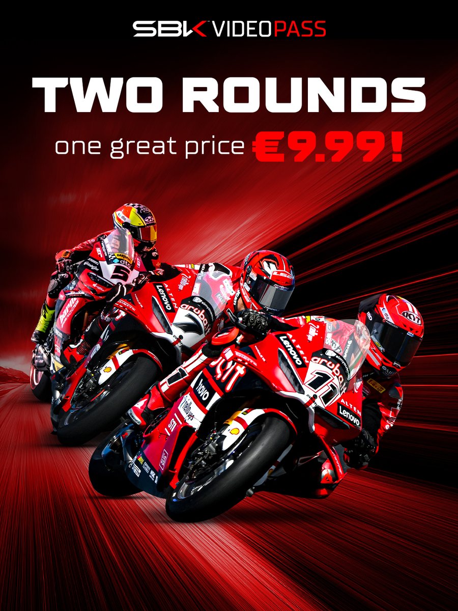 WorldSBK's tweet photo. Catch the final rounds of WorldSBK in 2026 LIVE and OnDemand on #VideoPass for just €9.99! 🏁🍿👉 https://t.co/Orxb8nUojq 🔗

#WorldSBK https://t.co/MMfnkW0ecn