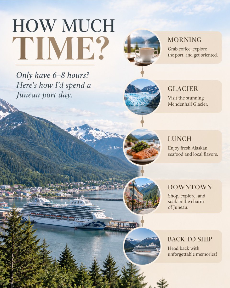 daniventancurt's tweet photo. Juneau Cruise Port Guide: Make the most of your day with glaciers, whale watching, downtown sights, and Mount Roberts views. Plan ahead to enjoy Alaska’s capital without feeling rushed. Would Juneau be on your itinerary? https://t.co/6vkkSuk1jC