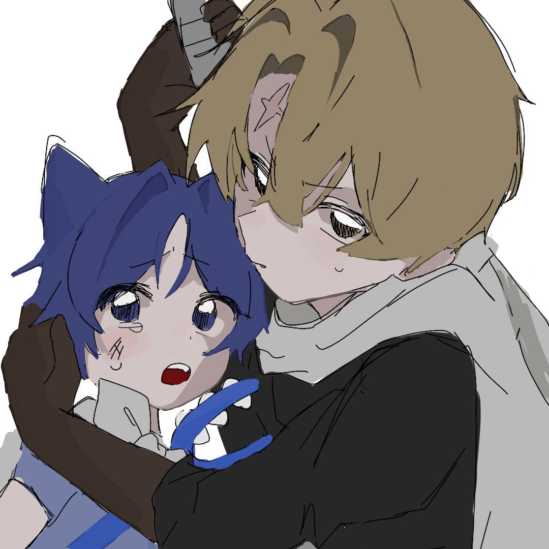 xsjdlj's tweet photo. 擬人化🤎🩵
＃ハチラコ　#ちいかわ擬人化 https://t.co/rf664K78Eo
