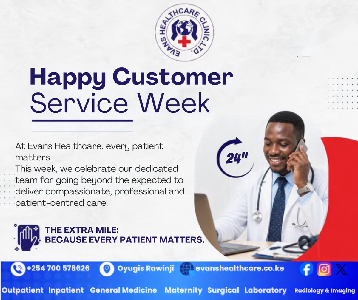 EOyugis's tweet photo. Customer Service Week 2026 🏥❤️

This year's theme is “The Extra Mile.”

At Evans Healthcare, going the extra mile means listening better, caring deeper, responding faster, and putting the patient first.

Because exceptional healthcare begins with exceptional service.

Happy Customer Service Week!

#CustomerServiceWeek2026 #TheExtraMile #EvansHealthcare
