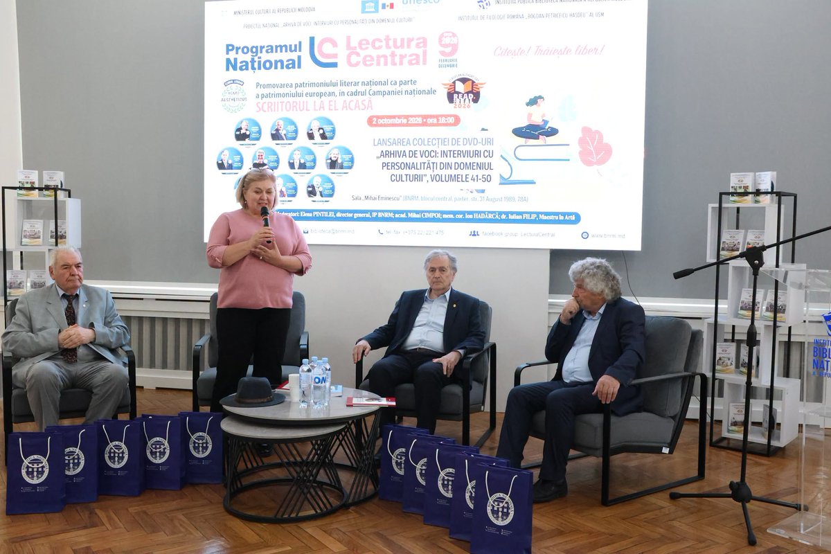 BiblioNationala's tweet photo. #EvenimenteBNRM #NocturnaBibliotecilor2026 la #BNRM
💿Lansarea Colecției de DVD-uri „Arhiva de voci: interviuri cu personalități din domeniul culturii”, volumele 41-50 și celebrarea a 10 ani de la fondarea Clubului Literar „Homo Aestheticus”
🔗https://t.co/e17dVt57IZ https://t.co/7m6h8egfhI
