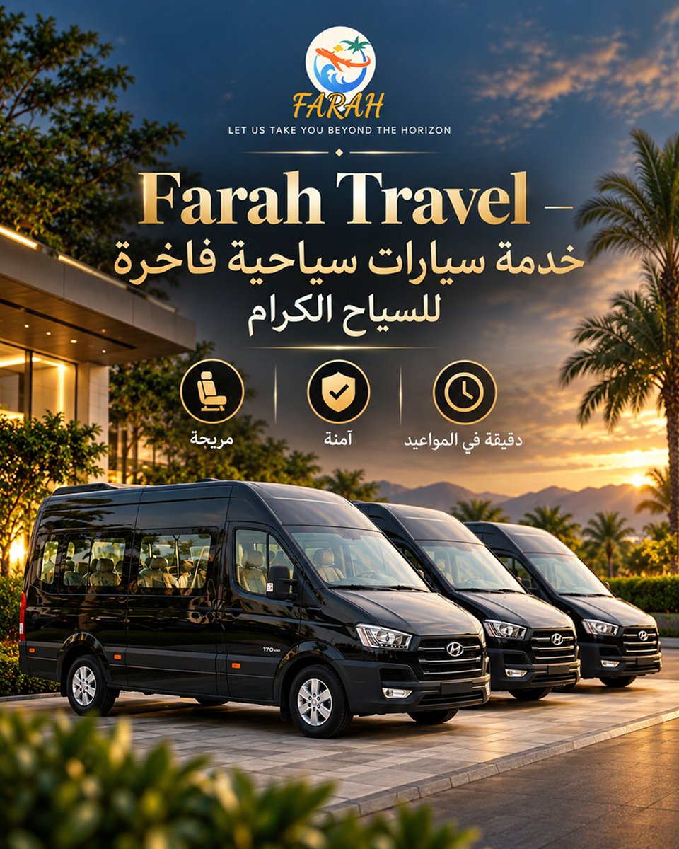 cagrikarathe's tweet photo. تقدم فرح ترافل خدمات نقل سياحي فاخرة، من الليموزين وحافلات النوم إلى السيارات الراقية. راحة وأمان ودقة في المواعيد لتجربة تنقل مصممة خصيصًا لكم. https://t.co/y4fw5l3ySQ