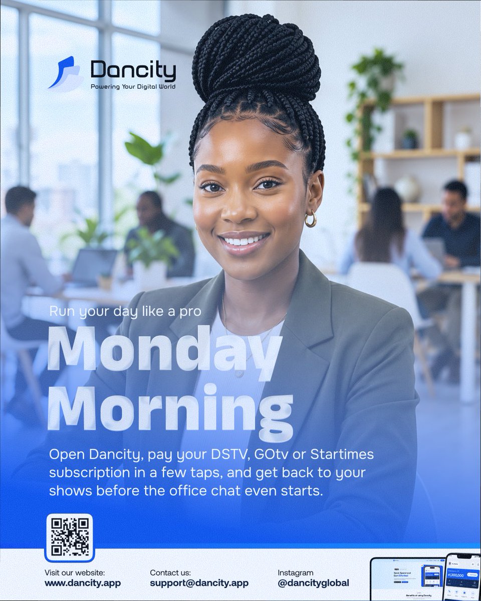 dancityglobal's tweet photo. Monday is here. Start strong, stay productive, and let Dancity handle the essentials while you focus on your goals.
#Dancity #MondayMotivation #MondayMorning #PoweringYourDigitalWorld #DigitalPayments https://t.co/1VYoctqYpj