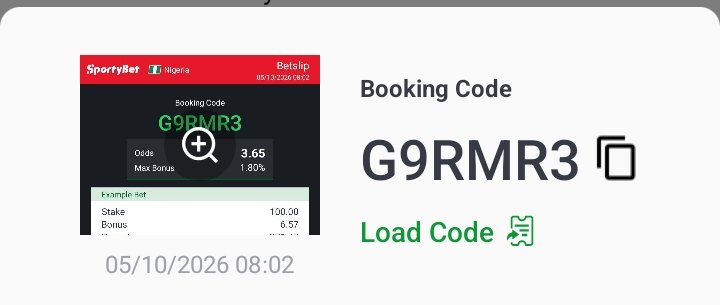 BestDimesX's tweet photo. SportyBet — Your reliable partner for every matchday"Active 24/7."#Sportybet

6 Sharp Odds👇
WinningCode👉G9RMR3

18+Only-Stake Responsibly🔞 https://t.co/7eZfRVG2NK