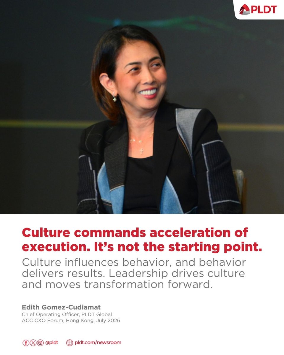 pldt's tweet photo. As organizations navigate an environment marked by AI, shifting geopolitical and economic dynamics, and evolving customer expectations, leaders at the ACC CXO Forum highlighted a common truth: technology may enable transformation, but culture determines whether it succeeds. https://t.co/yjAy3RjVxb