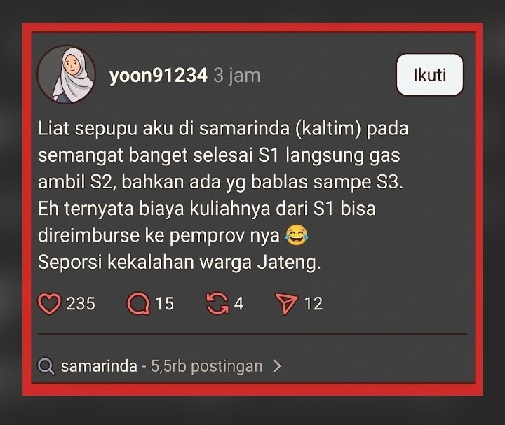 Sebelahkampus's tweet photo. ini bukan cm kekalahan warga jateng sih. . . warga lampung, dan bengkulu jugo ikut kalah. 😄 https://t.co/6JUntIsbPR