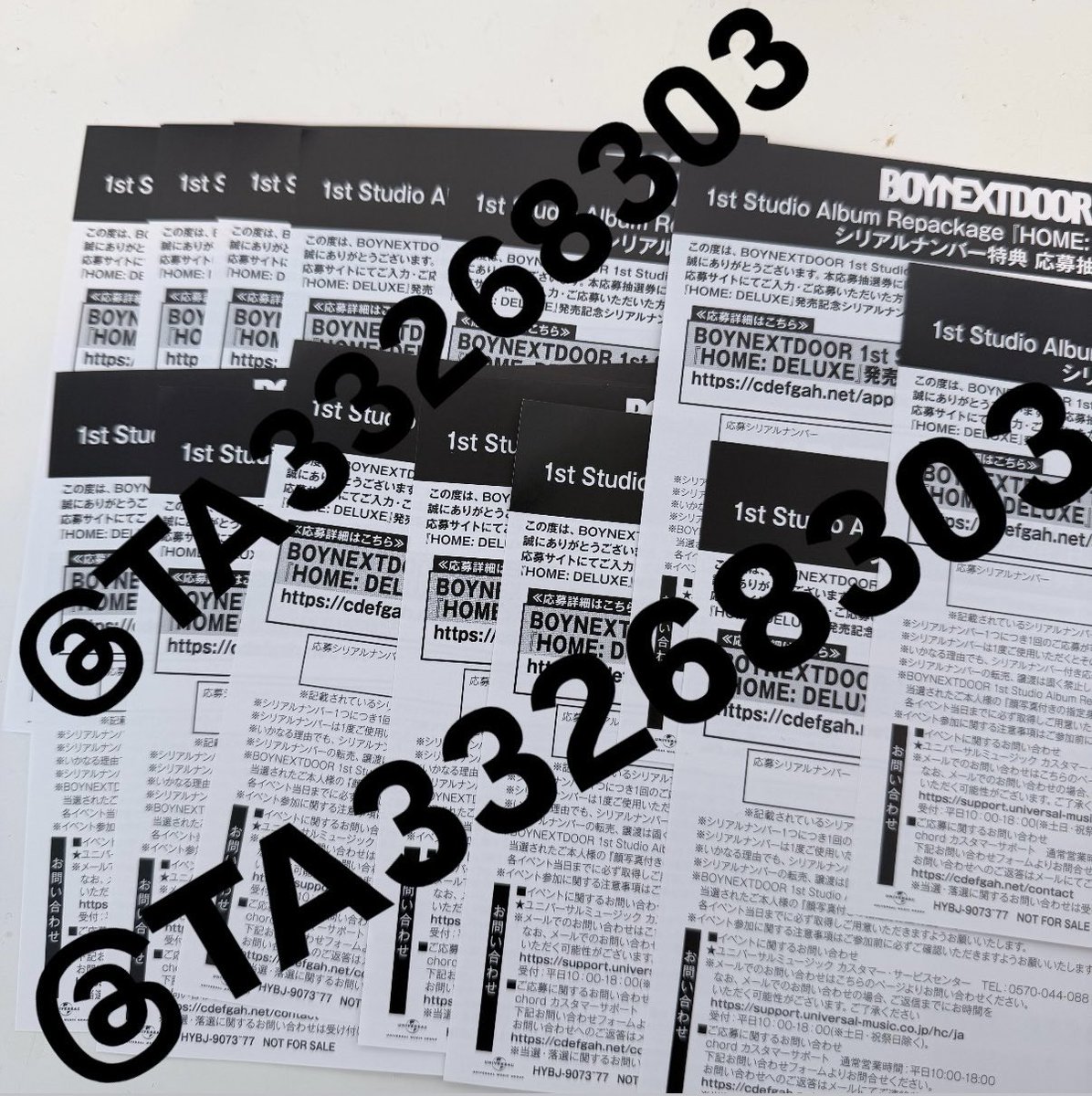 TA33268303's tweet photo. BOYNEXTDOOR リパケ HOME: DELUXE ボネクド ボイネク オフイベ シリアル 買取 譲渡

【譲】未使用シリアル (紙) 14枚
　　　　　　　　　 (デジタル) 11枚
【求】1,300円/枚

1枚〜お譲り可能です◎
PayPayのみ(マネーライト✖️)対応可能

DMリプお待ちしております🍀 https://t.co/tDEt1lZtnc