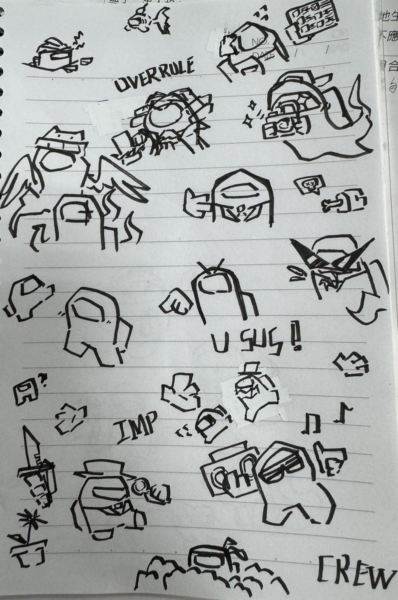 AU__Star020's tweet photo. I draw some doodles today 
Trying new style 
#AmongUs #amongusart #amongusrole https://t.co/N3drMCCydJ