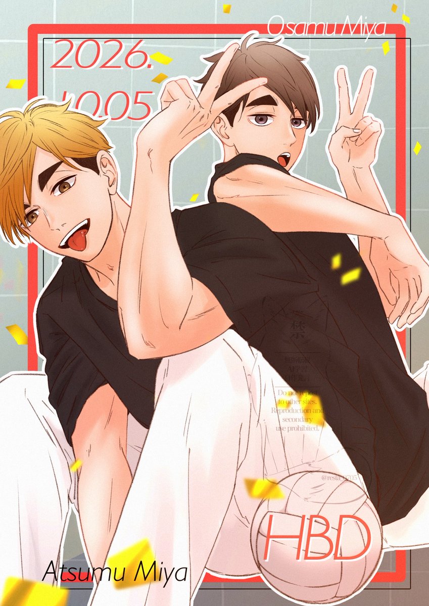 resta_0705's tweet photo. あつむ・おさむ、お誕生日おめでとう💛🩶🎂🎂(2つ用意しとこうね)

#宮侑生誕祭2026
#宮治生誕祭2026
#宮兄弟生誕祭2026 https://t.co/sSyouvwo0f