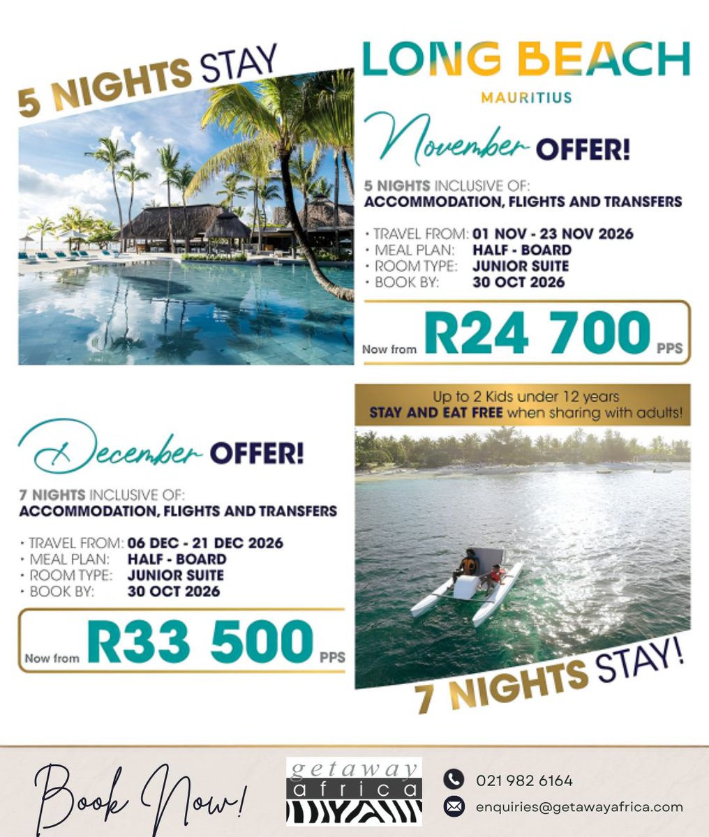 diego178526's tweet photo. A little more sunshine, a little more island time, and a whole lot of Mauritius. Ready to make it yours? Get in touch to secure this special deal. T&amp;Cs apply https://t.co/lZ6eFWe1PD
