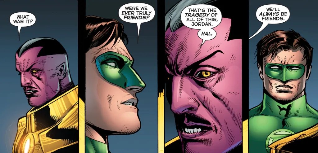 Darren_Mooney's tweet photo. "Let me speak to Jordan."

Non-spoiler thoughts for the "Lanterns" finale, but I love how clear it is that Hal and Sinestro love each other, even with Sinestro as a supporting character.

They also hate each other. But it's clear that they also completely understand each other. https://t.co/h5oKUegbJQ