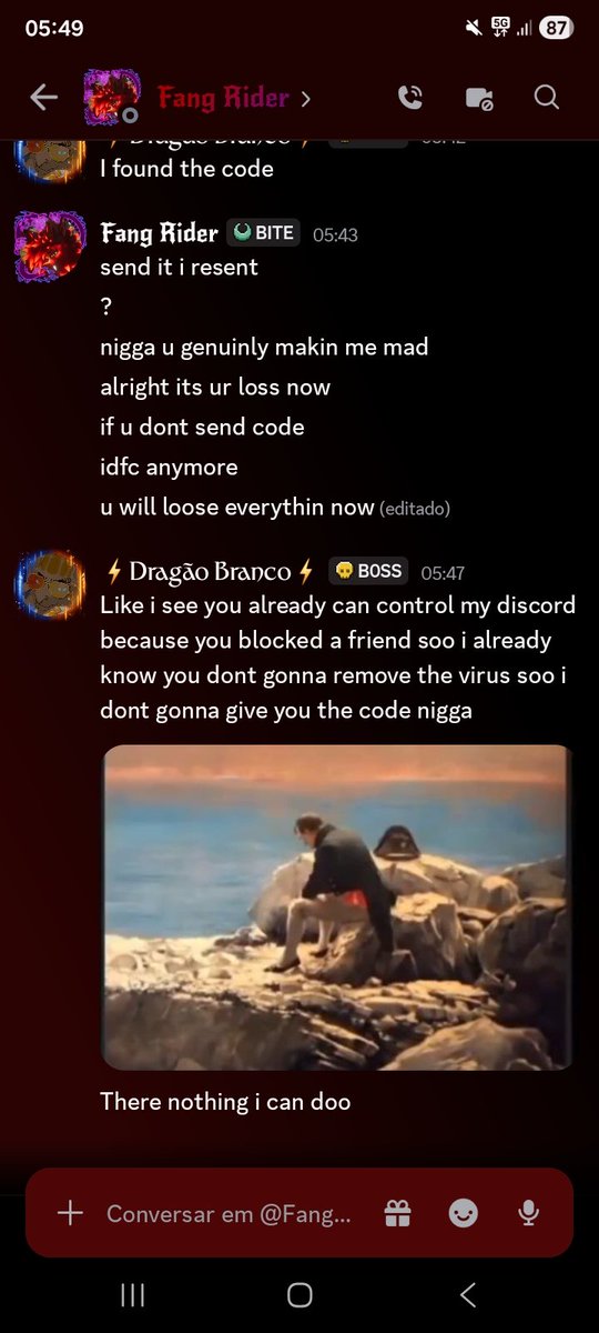 Draga0_Branc0's tweet photo. My Discord account—and basically my entire computer—has been hacked. If you receive anything from me or from the person in the image, please ignore it. https://t.co/ZuOBJTpi4H