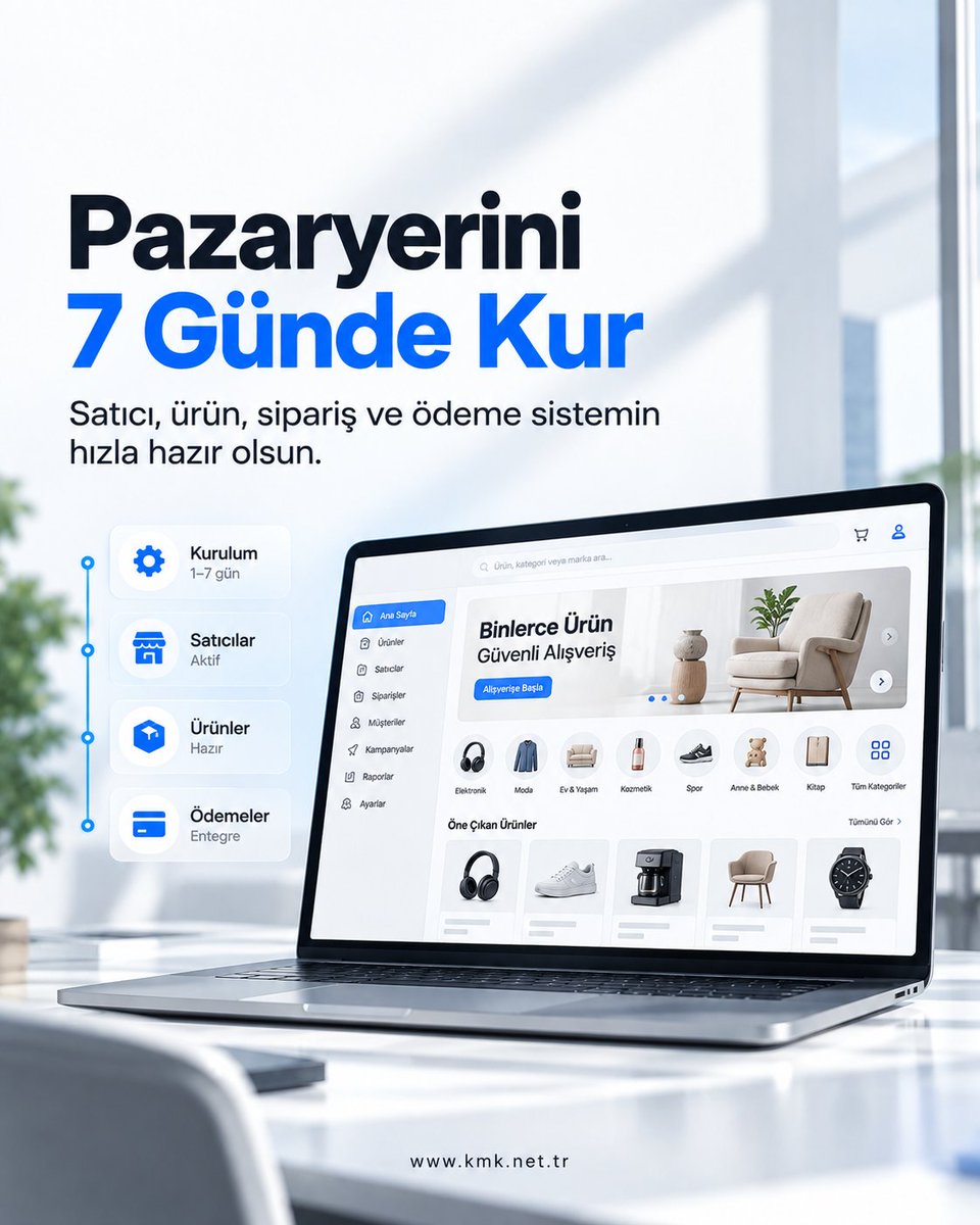 KMKTeknoloji's tweet photo. Pazaryerini kurmak için aylarca bekleme.
Satıcı, ürün, sipariş ve ödeme altyapını hızla devreye al; satışa daha kısa sürede başla.
🌐 https://t.co/EGvyvBjhMR
#KMK #Pazaryeri #C2C #ETicaret https://t.co/ecq0Nj92pE