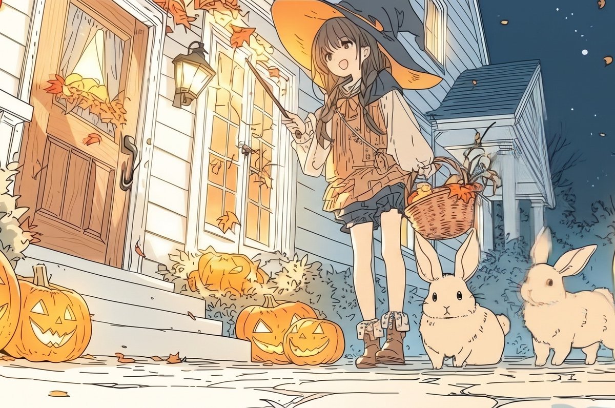 Wakarankoro's tweet photo. こんばんは！

月曜日お疲れさまでした

HOMEのイラストをハロウィン仕様に変更してみました
添付のイラストは切り抜きです
#AIart https://t.co/eUaA8Tgy6m