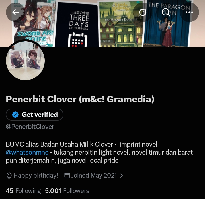 PenerbitClover's tweet photo. Dalam rangka merayakan ulang tahun Clover (ternyata ada ultahnya, kirain hadiah ciki) dan jumlah follower yang akhirnya mencapai 5.000 (thanks, KPI gue tercapai), maka sesuai janji, Kaisar resmi mengadakan #CloverChallenge. Semua rakyat boleh berpartisisapi. Silakan ramaikan! https://t.co/ZpjgMkXUQM