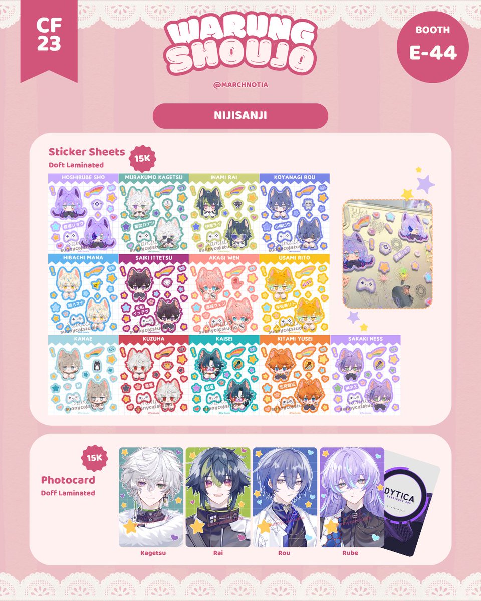 nadhh20's tweet photo. Open PO kilat untuk CF23! RTs are appreciated~

Original Comic, Genshin Impact, Honkai Star Rail, Nijisanji JP, Persona Series ✨

🗓 PO available until 10 October 2026
📦 Pick Up (SunnyCat Studio x Warung Shoujo E43-44) / Mail Order
🔗 https://t.co/2PifxqDo8B
#CF23 #Comifuro23 #GenshinImpact #Nijisanji #HonkaiStarRail