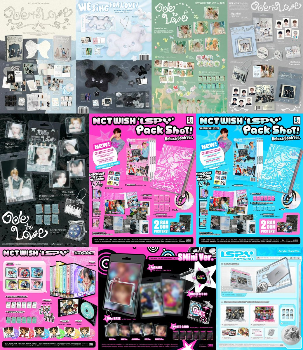 honeycrispfeb_n's tweet photo. 💿 NCT WISH - Album Korean ver. 

🌟 WISH - 1st Single Album 
🕊️ Songbird - 2nd Single Album
👻 Steady - 1st Mini Album
🫧 poppop - 2nd Mini Album
🎨 COLOR - 3rd Mini Album
🪽Ode to Love - 1st Full Album
👀 I SPY - 4th Mini Album 
+ (Japan Exclusive Limited ver.) https://t.co/SHaeNkONbj