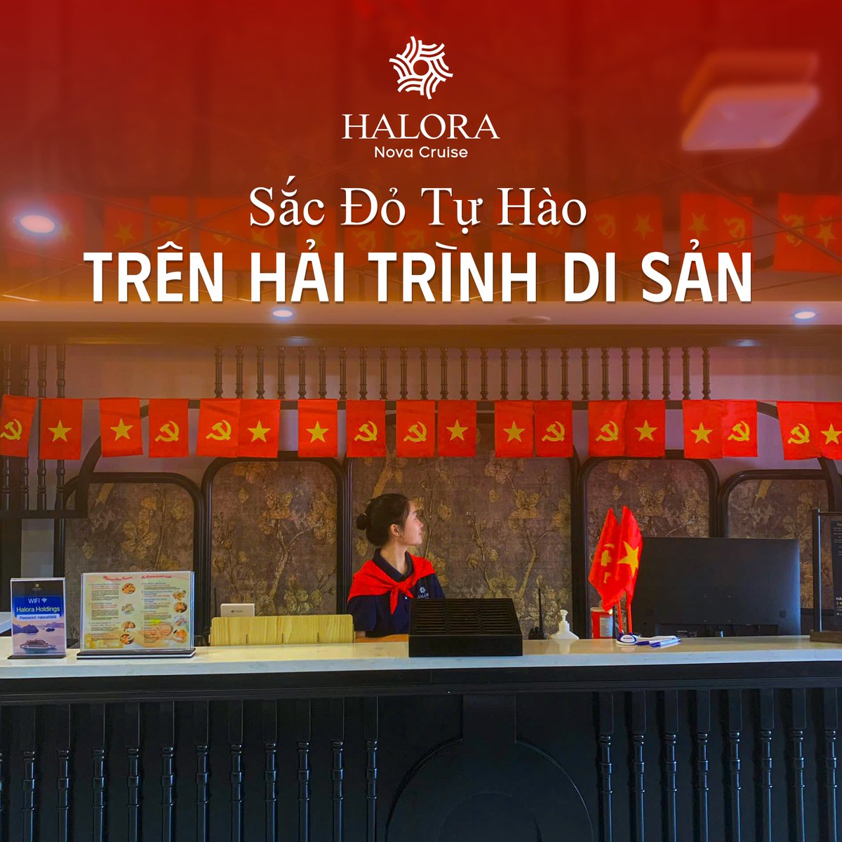Panxaxz's tweet photo. Sắc đỏ tự hào trên hải trình di sản Lan Hạ. Cùng Halora Nova Cruise đón Quốc khánh giữa biển xanh, nắng thu dịu nhẹ và những khoảnh khắc đáng nhớ bên người thân yêu. https://t.co/i5eMUn9KI6