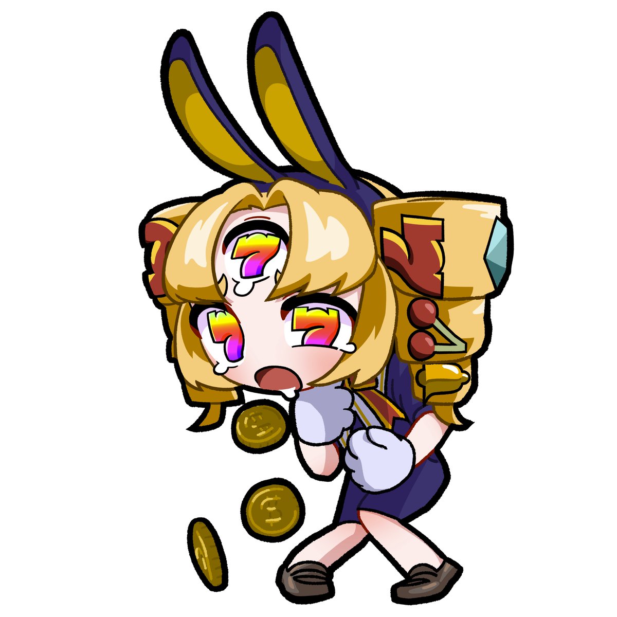 ADAMSKI_U_F_O's tweet photo. とりあえずアクキーにする絵
←寸前　嘔吐→　で差分にします
あとひとりぶんくらいバリエーションを作っておきたい https://t.co/pEAwpbPwMQ
