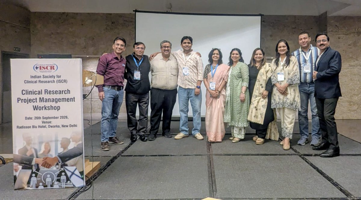 iscrindia's tweet photo. 📝 ISCR Clinical Research Project Management Workshop | North Chapter
📅 26th Sep 2026 | Radisson Blu, Dwarka, New Delhi

Kudos to the ISCR North Chapter for hosting the workshop for the second consecutive year, with 50+ participants from across India. https://t.co/DilrYgkiVi