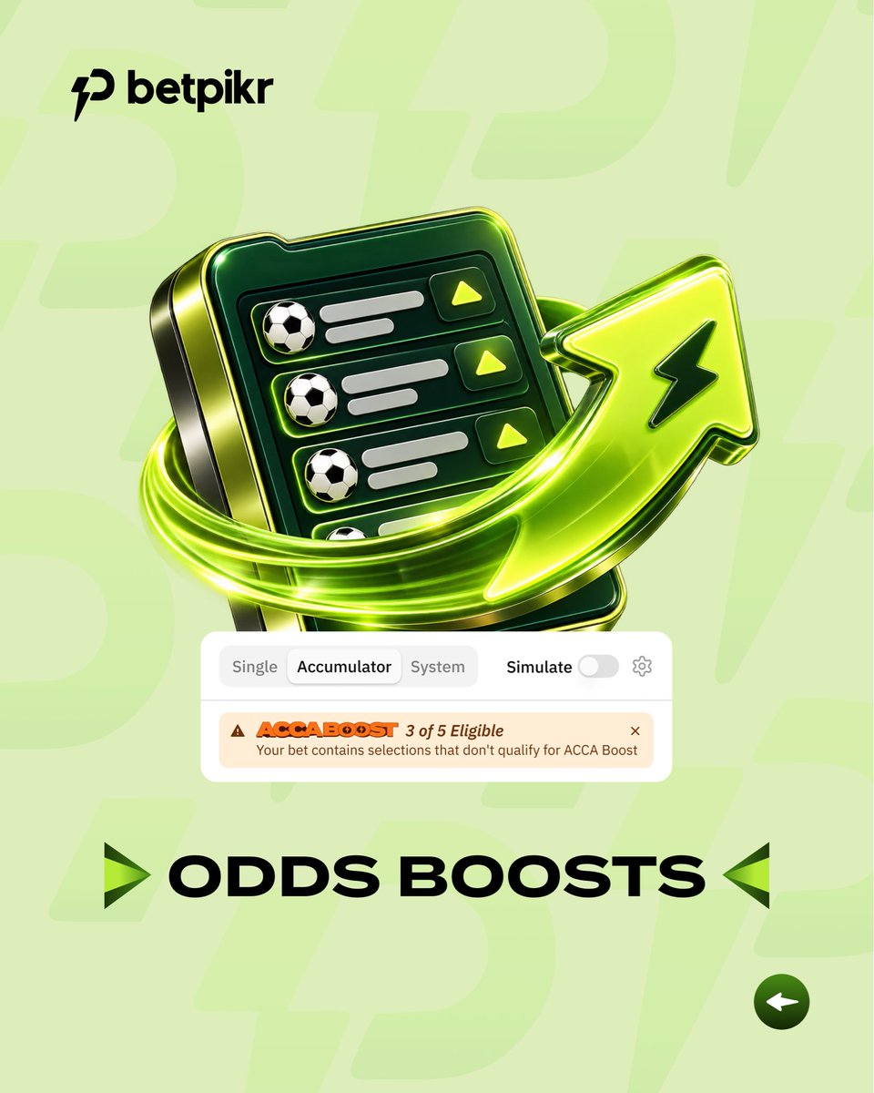 betpikr's tweet photo. More ways to play with betpikr. 

From getting paid early with 2UP, to editing your bet while a game is live, boosting your odds, and protecting your ACCA, betpikr gives you more control over how you play. 

Your License to Win 💚

#betpikr #ThisIsbetpikr #LicenseToWin https://t.co/iapBBbF4EL