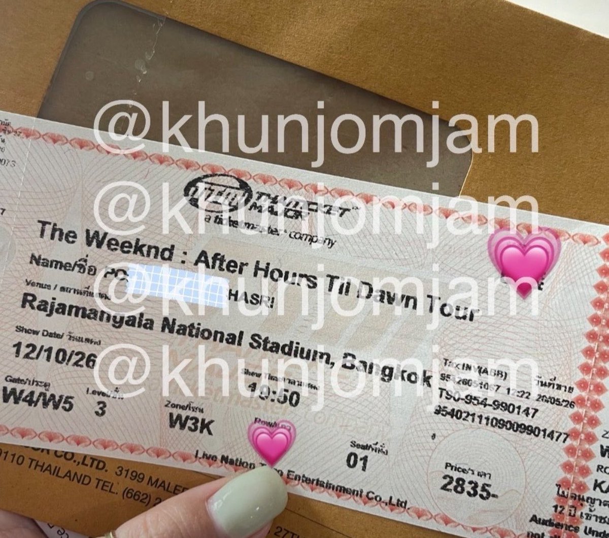 khunjomjam's tweet photo. - ปล่อยบัตรชื่อเราเอง รายละเอียดตามหน้าบัตรค่ะ ปล่อย 2,500 -

นัดรับได้ แถวมีนบุรี / แฟชั่นไอส์แลนด์ / เซ็นทรัลลาดพร้าว / เดอะมอลล์บางกะปิ หรือสะดวกแถวไหนทักมาคุยก่อนได้ค่ะ

#TheWeekndLiveinBKK
#AfterHourTillDawnBKK 
#TheWeeknd 
#ปล่อยบัตรคอนเสิร์ต https://t.co/dV6AEaGTJC
